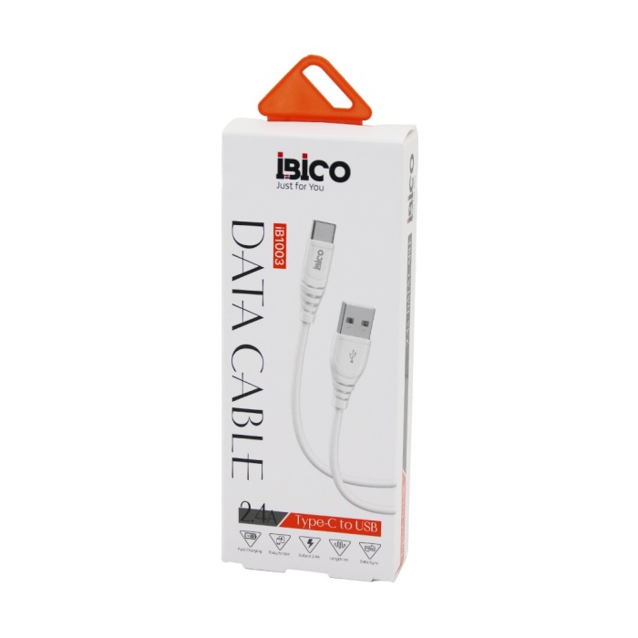 İBİCO İB-1003 ( USB TO=( TYPE-C ) ( KABLO ) ( HIZLI ) TELEFON ŞARJ & DATA KABLOSU=1MT ( 2.4A )*10X1
