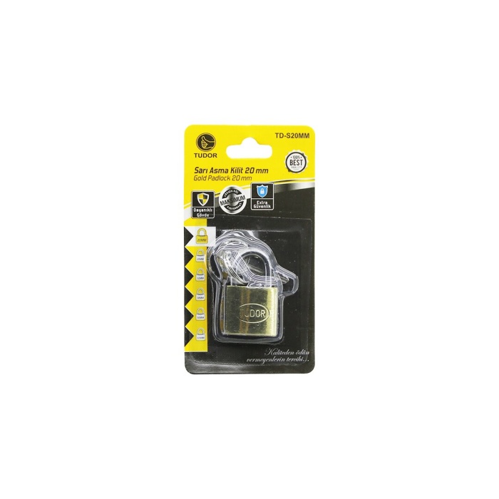 TUDOR TD-S20MM ( KARTLI ) ( 20MM & SARI ) ( KISA KANCALI ) ASMA KİLİT*12X40