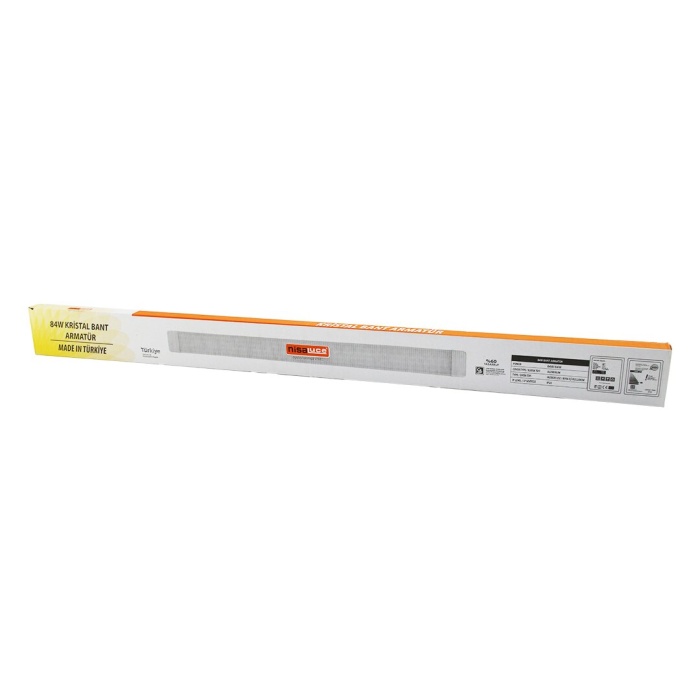 NİSALUCE EAMP-107 (84W) (120CM) KRİSTAL BANT ARMATÜR (BEYAZ=6500K) (ALÜMİNYUM KAPAK) (IP20 & Y BAĞLANTI)*36