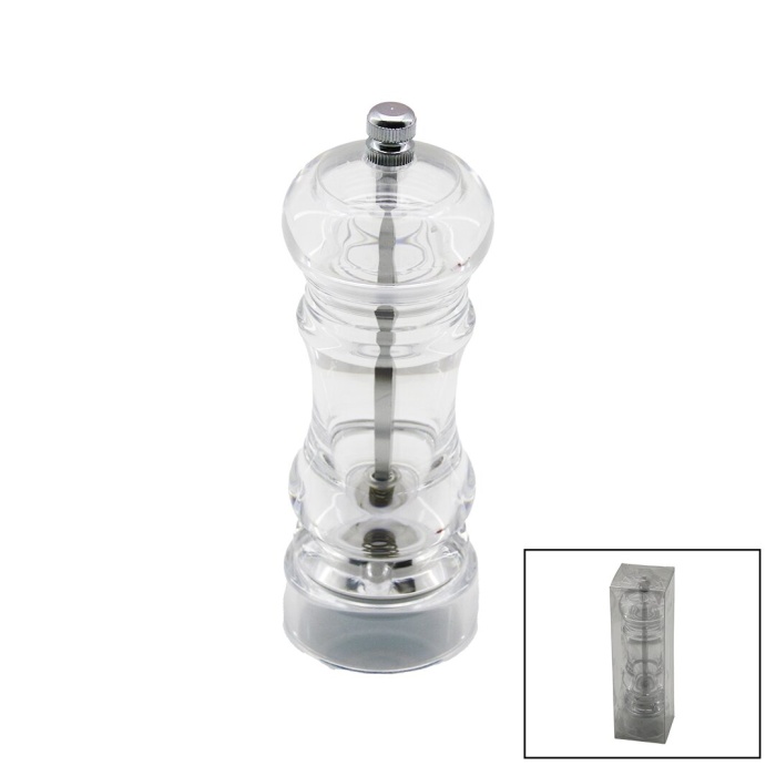 YAKUT-12611 ( BÜYÜK=5X16CM ) ( ŞEFFAF MİKA KRİSTAL PLASTİK ) BAHARAT ÖĞÜTÜCÜ*72