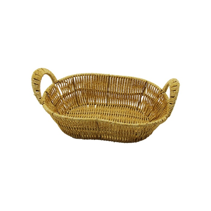 YAKUT-13124 (OVAL) (PLASTİK HASIR) EKMEK & ÇOK AMAÇLI SEPET (KULPLU & METAL İSKELET) (TABAN:14X21& AĞIZ:19X27CM D:7.5CM)*100