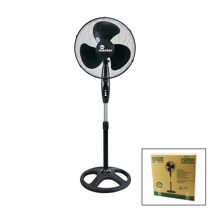 MASTER MTR-F150 ( 16 İNÇ ) ( EV TİPİ ) AYAKLI VANTİLATÖR ( 55W ) ( 90° SAĞ-SOL SALINIM ) ( 5 PLS.PERVANE ) ( 3 KADEME HIZ )*1