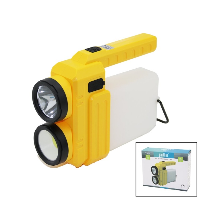 PANTHER PT-8439 (3İN1) (3W+COB LED+360°SMD) EL FENERİ (USB ŞARJ) (POWERBANK) (1500LM) (IŞIK AYARI) (GÜN IŞIK & BEYAZ)(METAL ASKI)*36