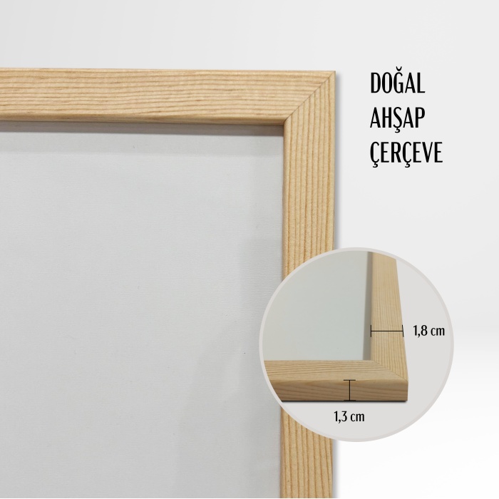 KARE Doğal Ahşap Çerçeveli Poster Çerçeve, Önü Korumalı KARE Boş Çerçeve-AHŞAP