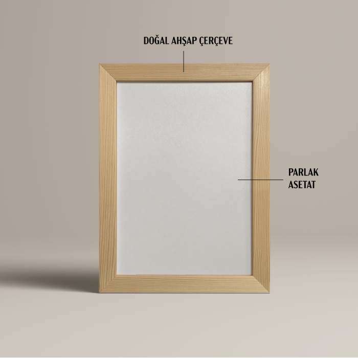 MASAÜSTÜ Doğal Ahşap Çerçeveli Fotoğraf Çerçevesi, Önü Korumalı Boş Anı Çerçevesi -AHŞAP