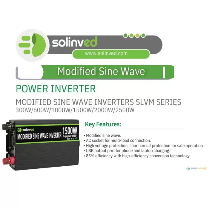 Solinved SLVM Serisi 12V 1000W Modifiye Sinüs İnverter