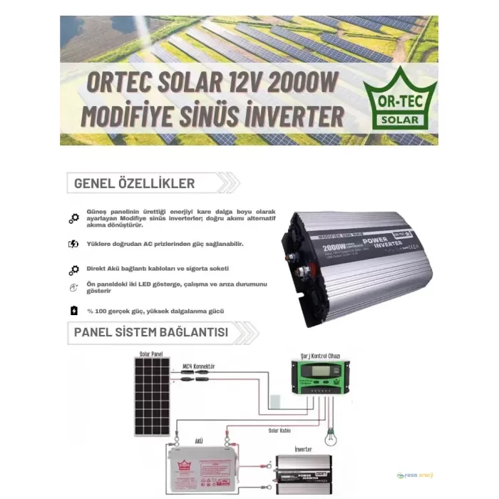 Ortec 2000W-12V Modifiye Sinüs İnverter
