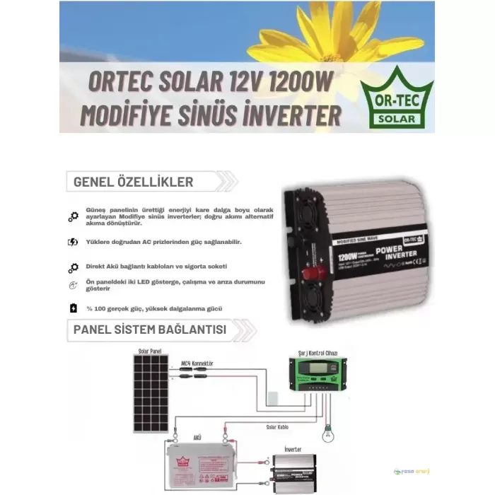 Ortec 1200W-12V Modifiye Sinüs İnverter
