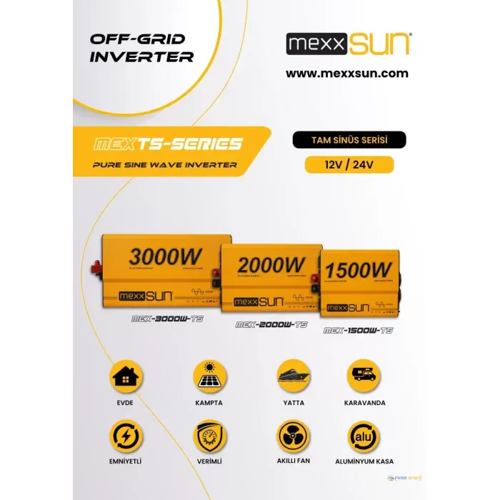 Mexxsun 12v 3000w Tam Sinüs İnverter
