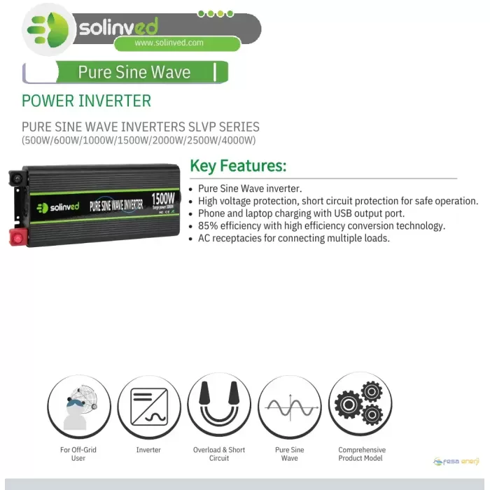 Solinved SLVP Serisi 3000W Tam Sinüs  İnverter 12V