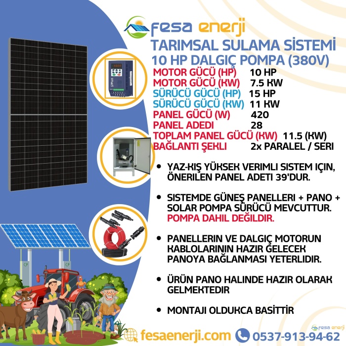 10hp Dalgıç Pompa - Tarımsal Sulama Sistemi