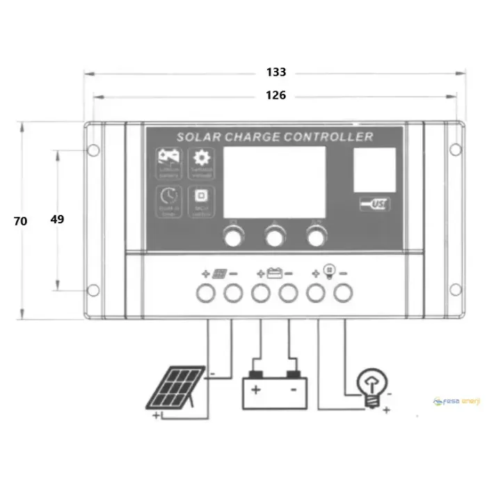 Mexxsun 10 amper pwm şarj kontrol cihazı