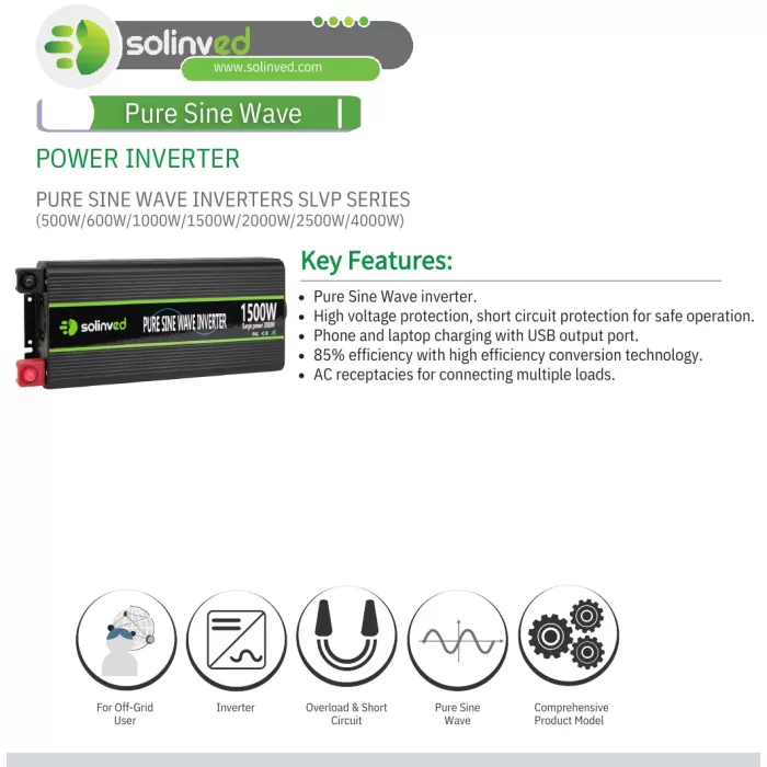 Solinved SLV Serisi 1500W Tam Sinüs İnverter 12V
