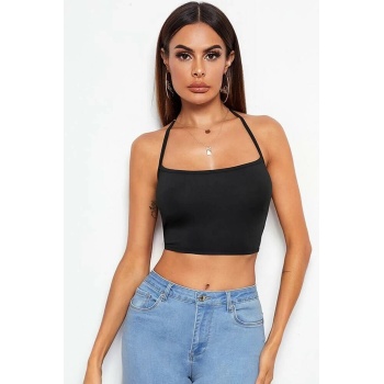 Kadın Siyah Belden Bağlamalı Şık Büstiyer – Modern ve Şık Tasarım