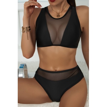 Kadın Siyah Tül Detaylı Yüksek Bel Sütyen Takımı – Modern, Konforlu ve Günlük Kombinlere Uygun