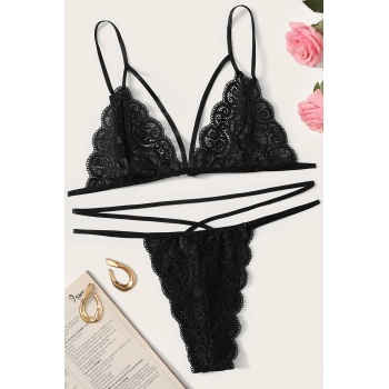 Kadın Siyah Dantel Sütyen Külot Takımı – Modern, Konforlu ve Günlük Kombinlere Uygun