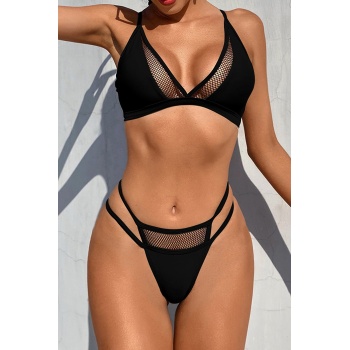 Kadın Siyah File Detaylı Iç Çamaşır Takımı – Modern, Konforlu ve Günlük Kombinlere Uygun