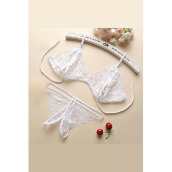 Kadın Beyaz Dantelli Sütyen Külot Takımı – Modern, Konforlu ve Günlük Kombinlere Uygun