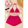 Kadın Fuşya Şortlu Belden ve Boyundan Bağlamalı Bikini Takımı – Modern, Konforlu ve Günlük Kombinlere Uygun