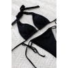 Kadın Siyah Yandan Bağlamalı Tangalı Üçgen Bikini Mayo Takımı – Modern, Konforlu ve Günlük Kombinlere Uygun
