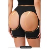 Kadın Siyah Pop Up Kalça Kaldırıcı ve Sekillendirici Dantel Paçalı Şort Külot – Modern ve Şık Tasarım