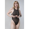 Kadın Siyah Cut-Out Detaylı Transparan Çizgili Gecelik – Modern ve Şık Tasarım