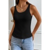 Kadın Siyah Kolsuz Kalın Askılı Uzun Crop Top Bluz & Atlet