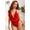 Kadın Kırmızı Dantel Sırtı Ip Detaylı Babydoll