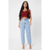 Kadın Bordo Kare Yaka Crop Top Bluz
