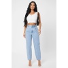 Kadın Beyaz Kare Yaka Crop Top Bluz