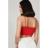Kadın Kırmızı Ip Askılı Crop Top Büstiyer – Modern ve Şık Tasarım