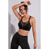 Kadın Siyah Fileli Crop Top Büstiyer – Modern ve Şık Tasarım