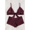 Kadın Bordo Dantelli & Kurdelalı Sütyen Külot Takımı – Modern, Konforlu ve Günlük Kombinlere Uygun