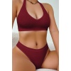 Kadın Bordo Seamless Tanga Sütyen Takım – Modern, Konforlu ve Günlük Kombinlere Uygun