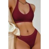 Kadın Bordo Seamless Tanga Sütyen Takım – Modern, Konforlu ve Günlük Kombinlere Uygun