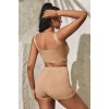Kadın Krem Rengi Şortlu Crop Top Gecelik Takım – Modern, Konforlu ve Günlük Kombinlere Uygun