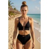 Kadın Siyah Yüksek Bel Özel Bikini Takımı – Modern, Konforlu ve Günlük Kombinlere Uygun