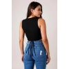 Kadın Siyah Çapraz Bağlamalı Crop Top Büstiyer