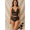 Kadın Siyah Dantel Bralet Şort Takımı – Şık, Zarif ve Feminen İç Giyim