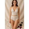 Kadın Beyaz Dantel Bralet Şort Takımı – Romantik ve Zarif İç Giyim