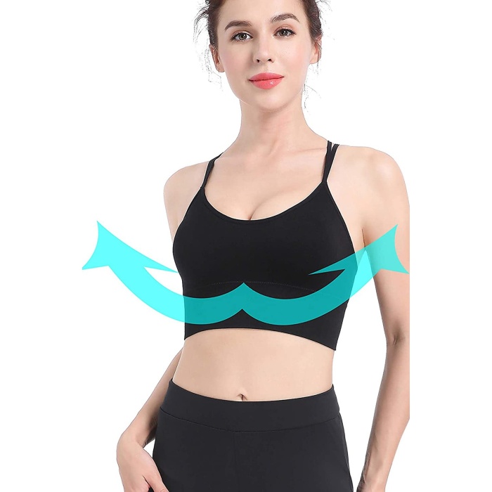 Kadın Siyah Çarpraz İpli Spor Büstiyer – Modern ve Şık Tasarım
