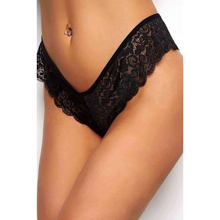 Kadın Siyah Dantelli Seksi Külot – Modern ve Şık Tasarım