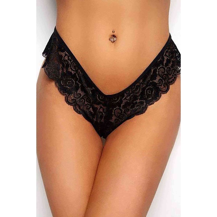 Kadın Siyah Dantelli Seksi Külot – Modern ve Şık Tasarım
