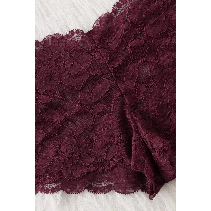 Kadın Bordo Dantelli & Kurdelalı Sütyen Külot Takımı – Modern, Konforlu ve Günlük Kombinlere Uygun