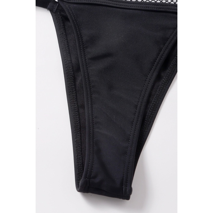 Kadın Siyah File Detaylı Özel Bikini Takımı – Modern, Konforlu ve Günlük Kombinlere Uygun