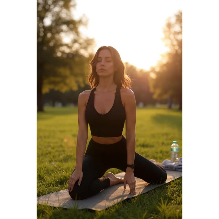Kadın Siyah Derin Göğüs Dekolteli Şık Crop Top Bluz