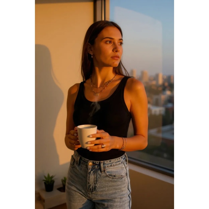 Kadın Siyah Kolsuz Kalın Askılı Uzun Crop Top Bluz & Atlet