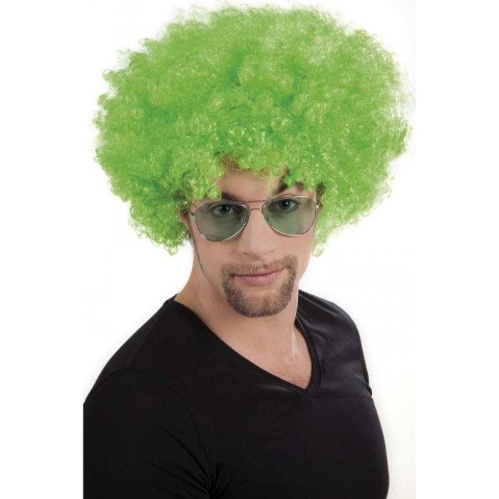 Yeşil Renk Kıvırcık Afro Bonus Saç Parti Peruğu - RP2479