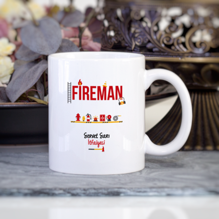 Kişiye Özel İtfaiyeci Kupa Bardak (Fireman)