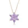 Lucky Life 925 Ayar Gumuss  Rose Lila Lotus Çiçeği Kolye